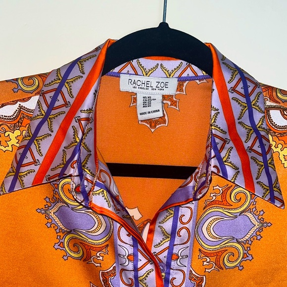 Multicolor scarf print silky blouse - Picture 5 of 8